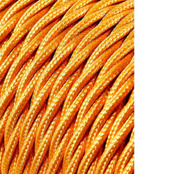 Cable textil trenzado 2x0,75mm c-45 oro mate seda 25m