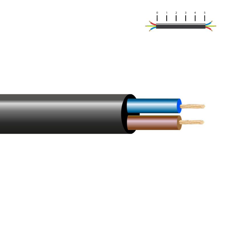 Manguera acrilica 2x1mm negra euro/m