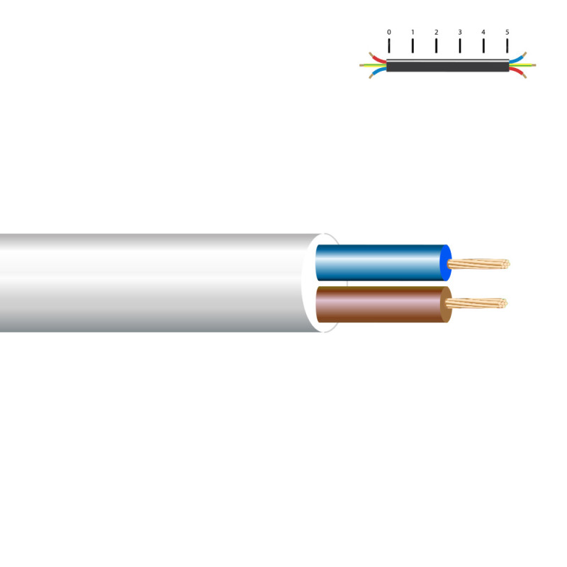 Manguera acrilica 2x1,5mm blanca euro/m