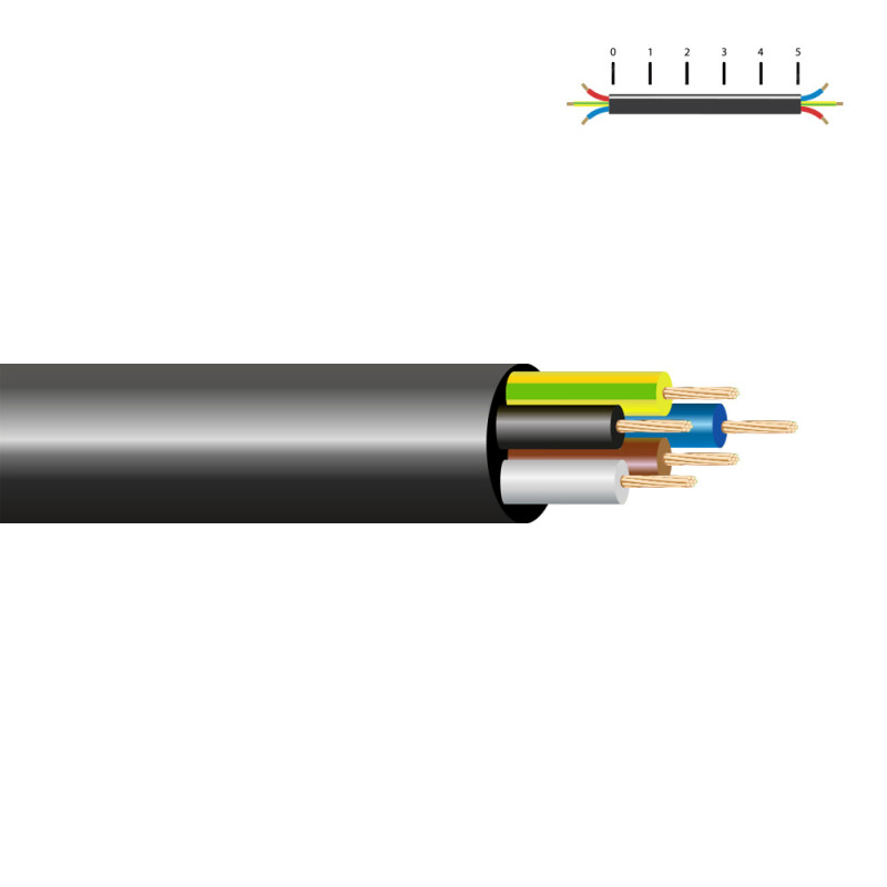 Manguera acrilica 5x2,5mm negra euro/m