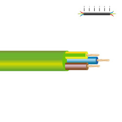 Manguera libre de halógenos verde 3x1mm euro/m