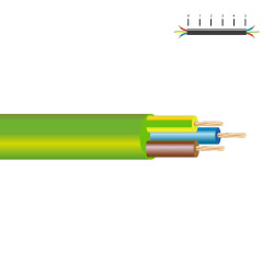 Manguera libre de halógenos verde 3x2,5mm euro/m