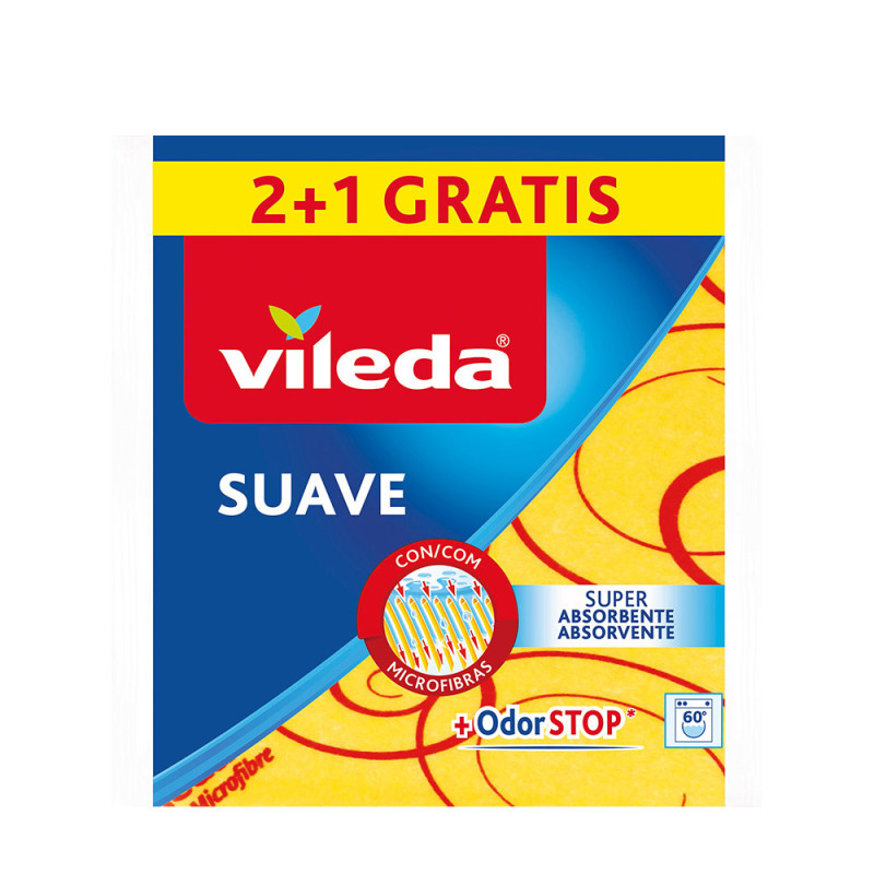 Bayeta amarilla suave 2+1 30% microfibra 170812 vileda