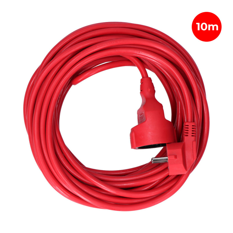 Prolongacion manguera t/tl 10m 3x1,5mm flexible roja edm