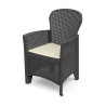 Silla imitacion rattan. color: antracita 60x58x89cm modelo: folia progarden