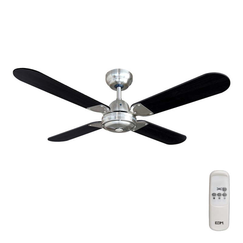 *ult.unidades*ventilador de techo modelo balear negro/cromado potencia: 50w aspas: ø102cm con mando a distancia edm