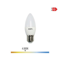 Bombilla vela led e27 5w 400lm 4000k luz dia ø3,6x10,3cm edm