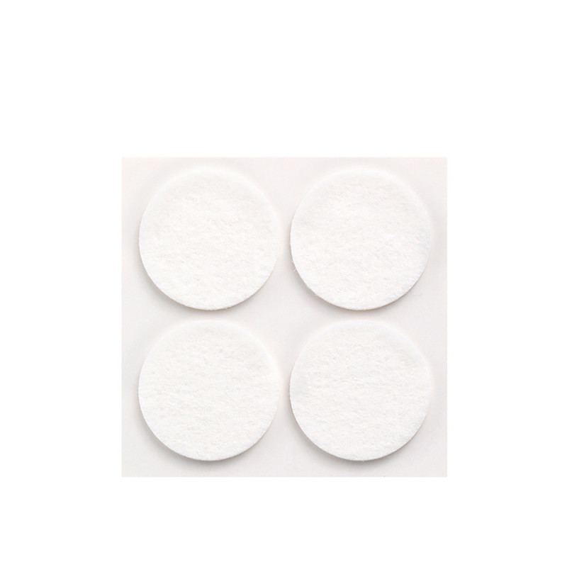 Pack 4 fieltros blancos sinteticos adhesivos ø38mm plasfix inofix