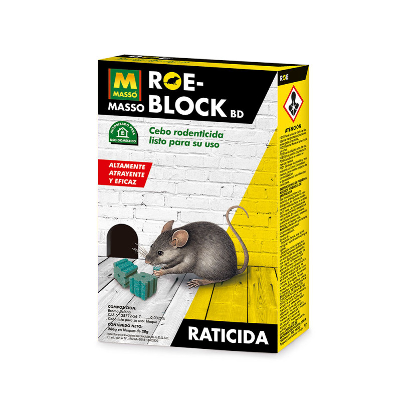 Raticida roe-block plus 260g 231534 massó