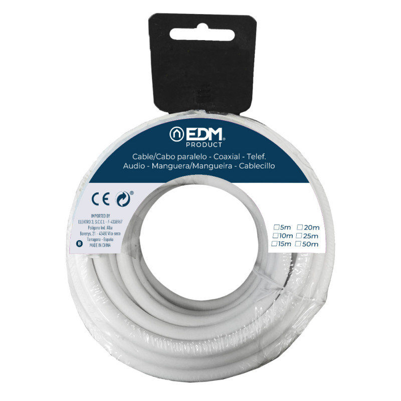 Carrete manguera tubular 3x1mm blanca 50m