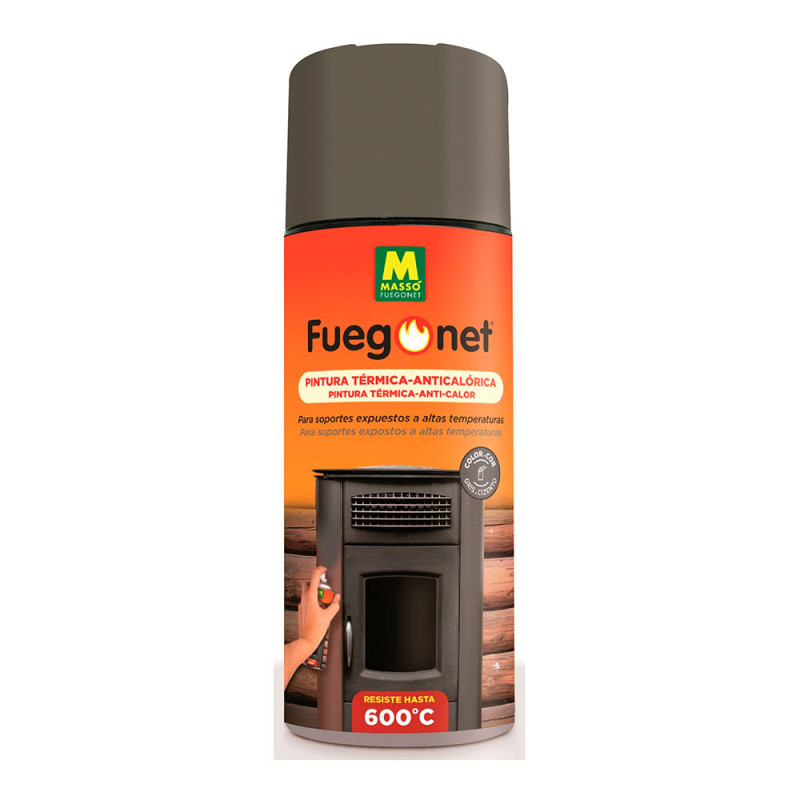 Pintura anticalórica gris 400ml. fuegonet massó