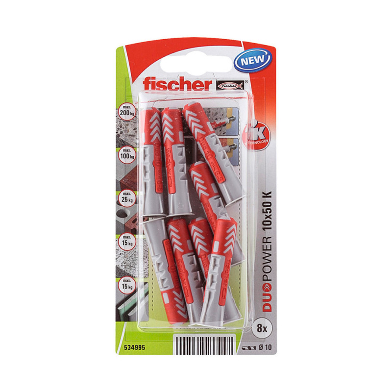 Blister 8 tacos duopower ø10x50mm 534995 fischer