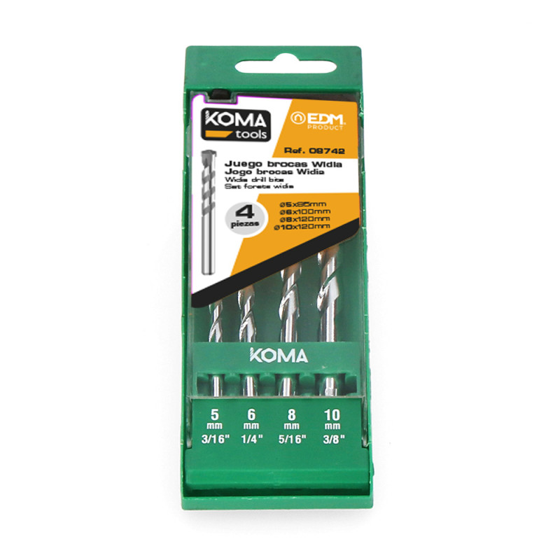 Juego 4 brocas widia standard koma tools