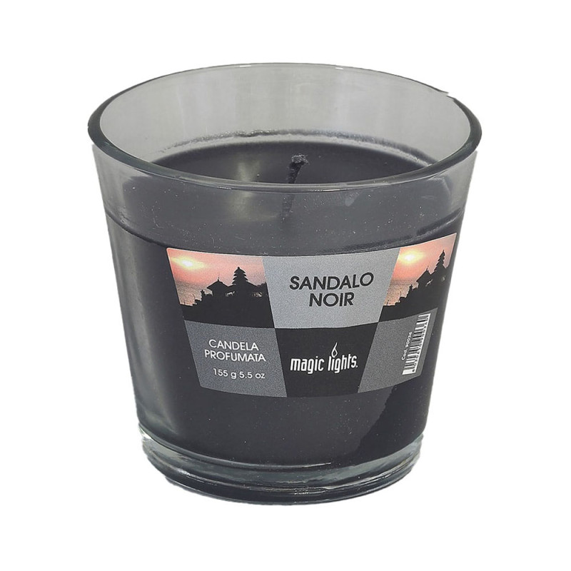 Vela perfumada en vaso de cristal sándalo 150g. magic lights