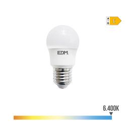 Bombilla esferica led e27 8,5w 1000lm 6400k luz fria ø4,5x8,6cm edm