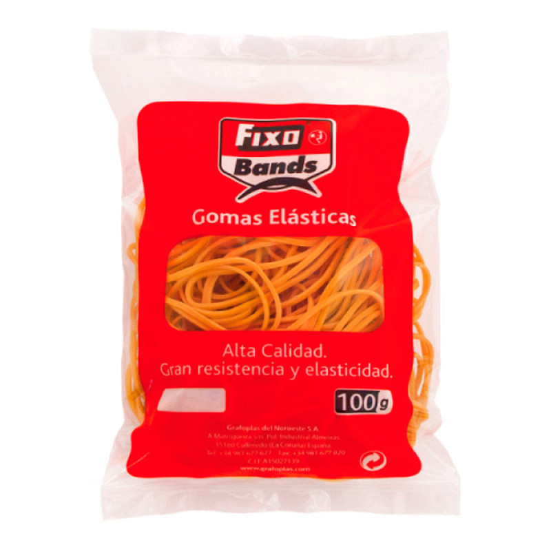 Gomas elásticas fixo bolsa 100g. 2mm x 12cm