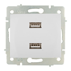 Cargador doble usb 230v 5v 4200ma blanco de empotrar erp2usb serie europa solera erp2usb