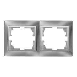 Marco para 2 elementos horizontal plata 154x81x10mm serie europa solera erp72au