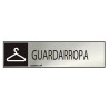 Cartel informativo "guardarropa" (inox adhesivo 0.8mm) 5x20cm normaluz