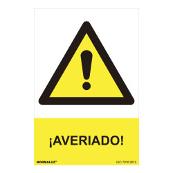 Cartel peligro "averiado" (pvc 0.7mm) 30x40cm normaluz