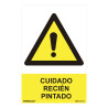 Cartel peligro "cuidado recien pintado" (pvc 0.7mm) 30x40cm normaluz