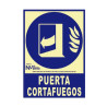 Cartel de extinción "puerta cortafuegos" clase b (pvc 0,7mm) 21x30cm normaluz