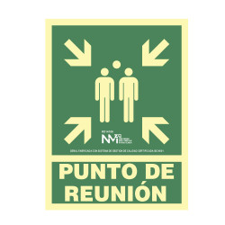 Cartel de evacuación "punto de reunion" clase b (pvc 0,7mm) 22.4x30cm normaluz