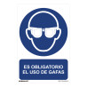 Cartel "es obligatorio el uso de gafas" (pvc 0,7mm) 30x40cm normaluz