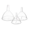 Set de 3 embudos de plastico transparente