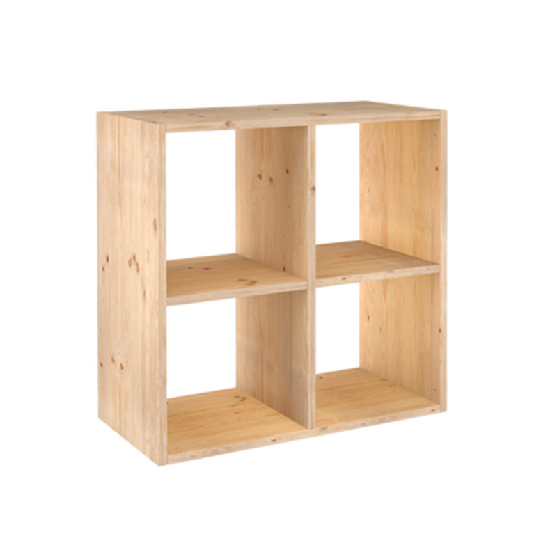 Estanteria modular con 2x2 cubos dinamic pino macizo 70,8x70,8x33cm astigarraga