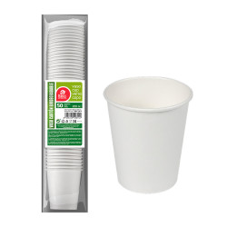 Pack con 50 unid. vasos de cartón blancos 200cc best products green