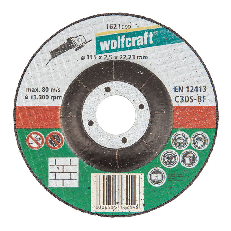 Disco de corte para piedra ø115x2,5x22,23mm. 1621099 wolfcraft