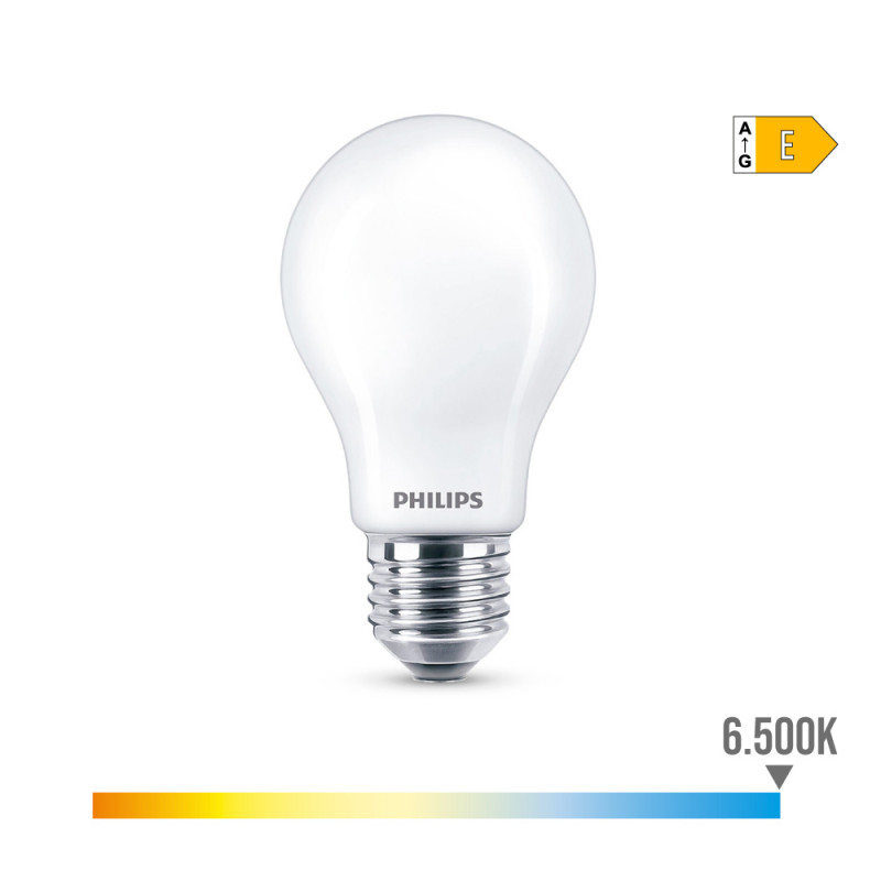 Bombilla standard led e27 8,5w 1.055lm 6500k luz fria ø6x10,4cm. philips