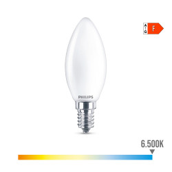 Bombilla vela led e14 4,3w 470lm 6500k luz fria ø3,5x9,7cm. philips