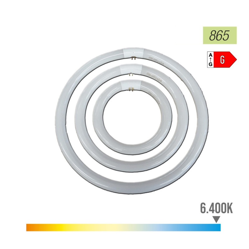 Tubo fluorescente circular 22w ø21cm trifosforo 865k luz fria philips