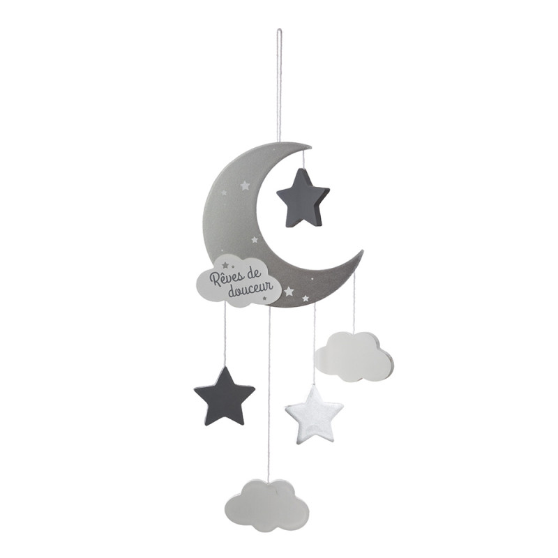 Movil infantil modelo luna color gris