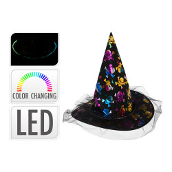 Sombrero de bruja halloween con led colores / modelos surtidos