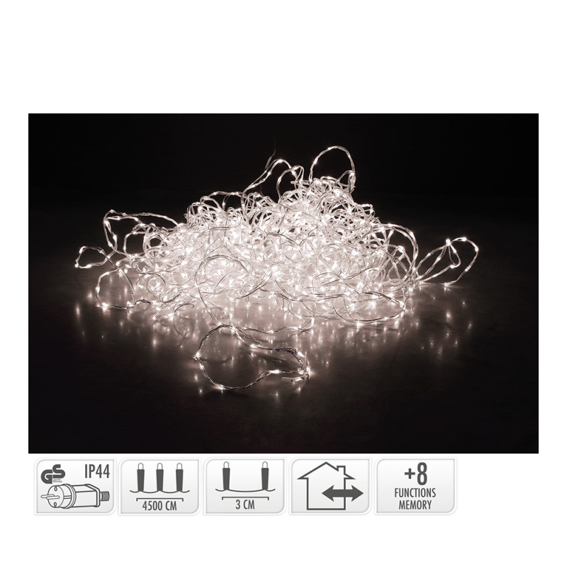 Guirnalda soft wire 1500 leds blanco cálido 8 funciones 45m