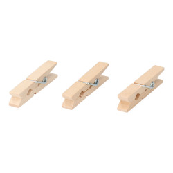 Pack 24 pinzas de madera 7cm edm