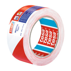 Cinta de balizar adhesiva rojo/blanco 33m x 50mm 60760 tesa