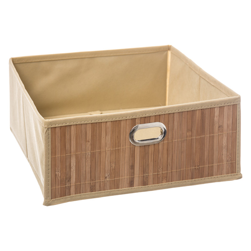 Cesta para mueble de baño bambú natural 31x31x13.5cm