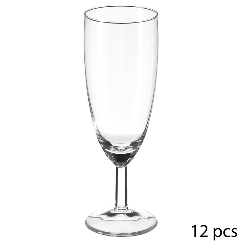 Set 12 unid. copa de cava tipo flauta de cristal 15cl